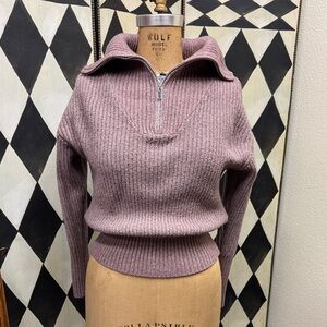 Cupcakes & Cashmere Front Zipper Polo Sweater Ultra Soft